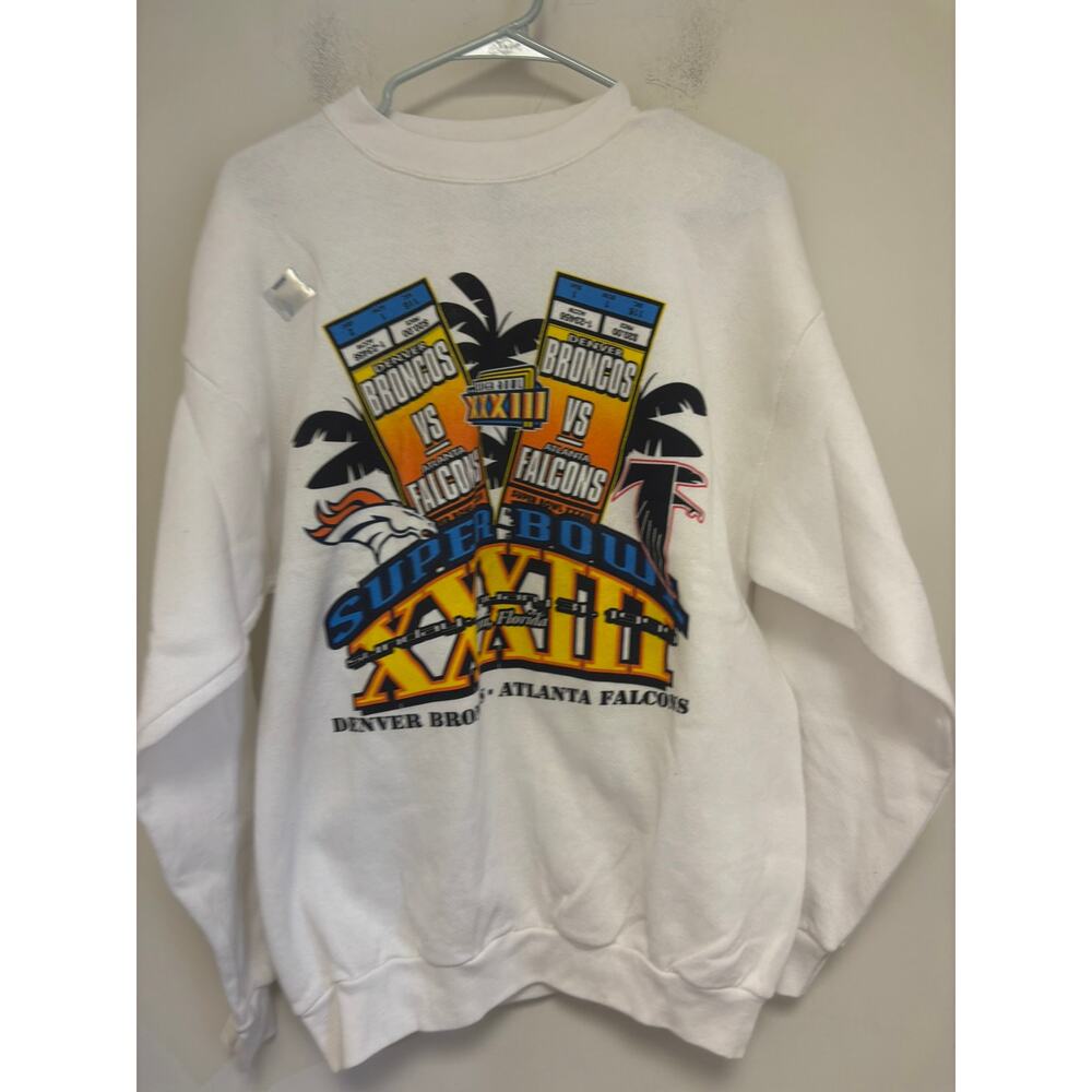 Vintage 1999 Super Bowl XXXIII Broncos vs Falcons Sweatshirt NWOT Size Large